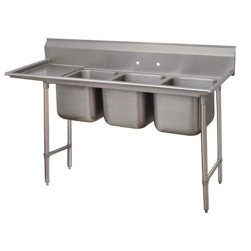 Advance Tabco 93-23-60-18L 89" W 16 Gauge Stainless Steel Base Regaline Sink