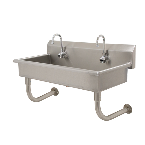 Advance Tabco FS-WM-40EF 40" W x 19.5" D x 29.5" H 14 Gauge 304 Stainless Steel Wall Mounted Multiwash Hand Sink
