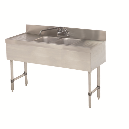 Advance Tabco SLB-42C 48" W x 18" D Stainless Steel 2 Bowls Special Value Sink Unit