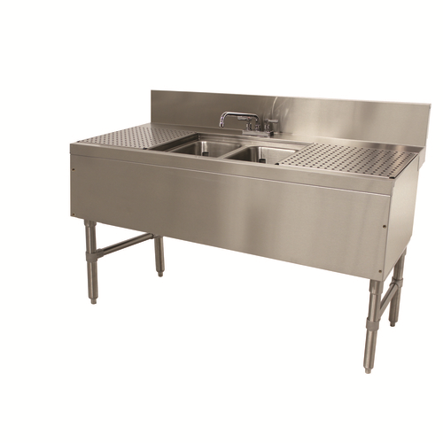 Advance Tabco PRB-24-42C 48" W x 25" D Stainless Steel Prestige Underbar Sink Unit