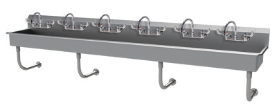 Advance Tabco FC-WM-120-ADA-F 120" W x 19.5" D 16 Gauge Wall Mounted Multiwash Hand Sink