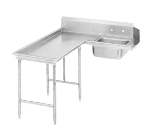 Advance Tabco DTS-G30-48L 47" L 14 Gauge 304 Stainless Steel L-Shaped Island-Soil Dishtable