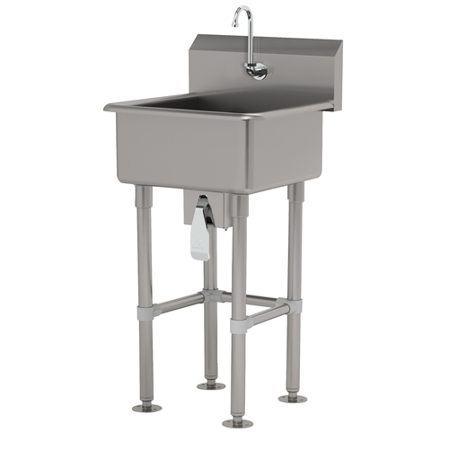 Advance Tabco FS-FM-2219KV 20" W x 19.5" D x 14 Gauge Stainless Steel Freestanding Service Sink