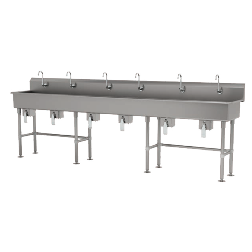 Advance Tabco FS-FM-120KV 120" W x 19.5" D x 42.5" H 14 Gauge 304 Stainless Steel Multiwash Hand Sink