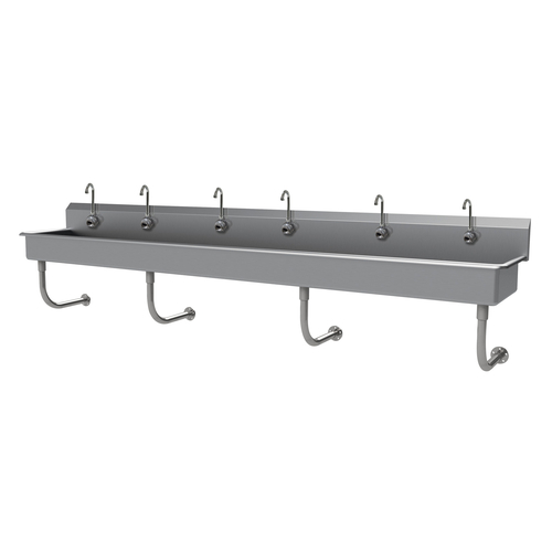 Advance Tabco FC-WM-120EFADA 120" W x 19.5" D 16 Gauge Wall Mounted Multiwash Hand Sink