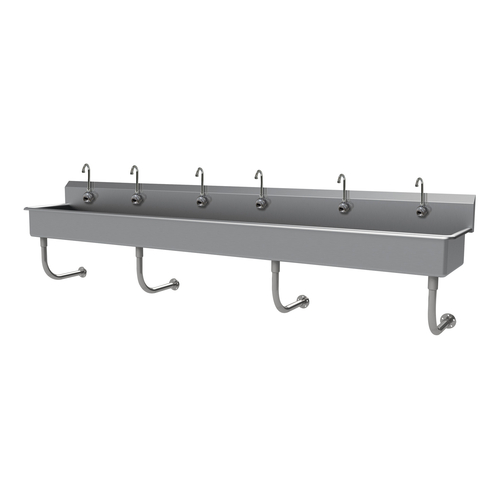 Advance Tabco FS-WM-120EF 120" W x 19.5" D x 29.5" H 14 Gauge 304 Stainless Steel Wall Mounted Multiwash Hand Sink