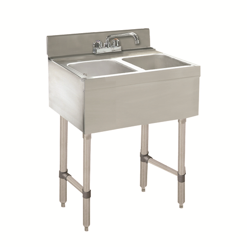 Advance Tabco CRB-22C 24" W x 21" D Stainless Steel 2 Bowls Underbar Basics Sink Unit