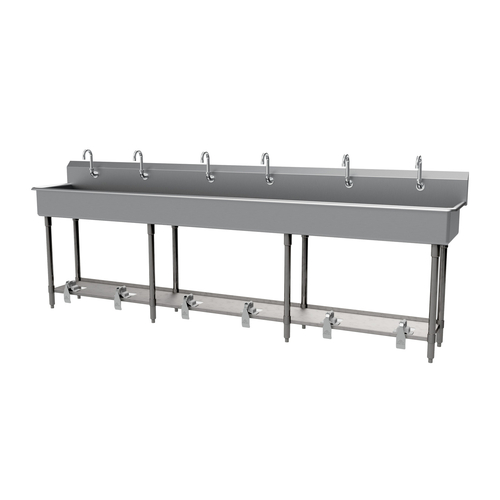 Advance Tabco FS-FM-120FV 120" W x 19.5" D x 42.5" H 14 Gauge 304 Stainless Steel Multiwash Hand Sink