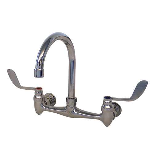 Advance Tabco K-161-LU 8" Centers Chrome Plated Wrist Blade Handle Heavy Duty Gooseneck Spout