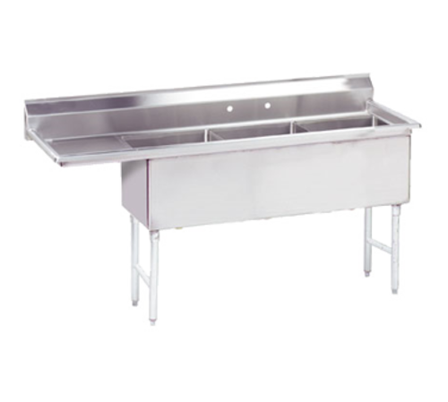 Advance Tabco FS-3-2430-36L 111" W 14 Gauge Stainless Steel Base Fabricated Sink