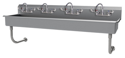 Advance Tabco FC-WM-80-ADA-F 80" W x 19.5" D x 25.5" H 16 Gauge 304 Stainless Steel Wall Mounted Multiwash Hand Sink