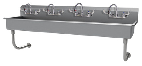 Advance Tabco FC-WM-80-ADA-F 80" W x 19.5" D x 25.5" H 16 Gauge 304 Stainless Steel Wall Mounted Multiwash Hand Sink