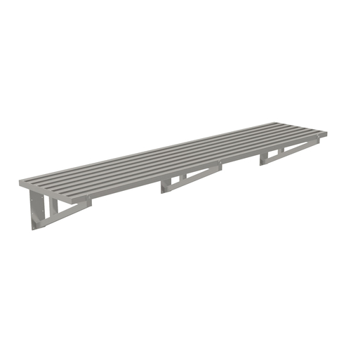 Advance Tabco DT21-4 48" W x 21" D Stainless Steel 18 Gauge Satin Slotted Wall Shelf
