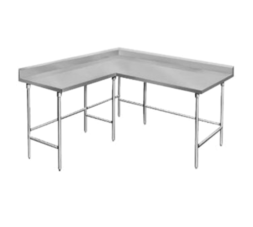 Advance Tabco KTMS-3010 120" x 60" Stainless Steel 14 Gauge L-Shaped Work Table