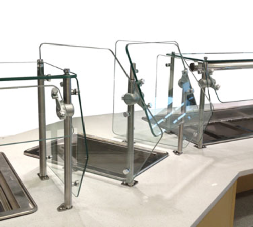 Advance Tabco GS-108 109.75" W Tempered Glass Single-Sided Sleek Shield Food Shield