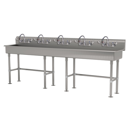 Advance Tabco FS-FM-100-ADA-F 100" W x 19.5" D x 42.5" H 14 Gauge 304 Stainless Steel Freestanding Multiwash Hand Sink