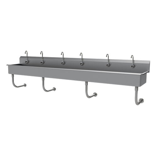 Advance Tabco FC-WM-120EF 120" W x 19.5" D 16 Gauge Wall Mounted Multiwash Hand Sink