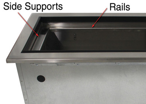 Advance Tabco SU-P-503 Pan Support Rail Set for Recessed 3 Well Cold Pan