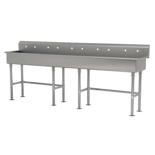 Advance Tabco FS-FM-100 100" W x 19.5" D x 42.5" H 14 Gauge 304 Stainless Steel Freestanding Multiwash Hand Sink