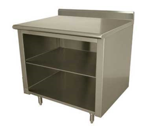 Advance Tabco EK-SS-246M 72" W x 24" D x 5" H 304 Stainless Steel 14 Gauge Open Front Work Table