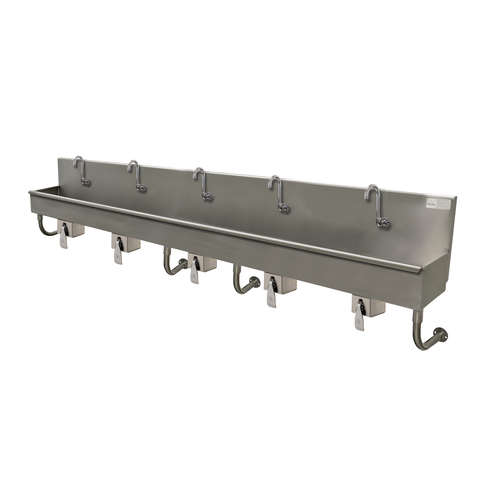 Advance Tabco 19-18-100KV 100" W x 19.5" D x 28.5" H 16 Gauge 304 Stainless Steel Wall Mounted Multiwash Hand Sink