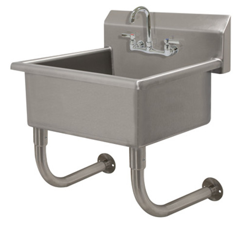 Advance Tabco FC-WM-3119-F 28" W x 16" D x 12" Deep Bowl 16 Gauge Stainless Steel Wall Mounted Service Sink