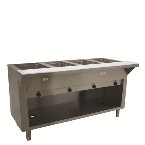 Advance Tabco HF-4E-240-BS 4 Pans Stainless Steel Open Well Electric Hot Food Table - 208-204 Volts