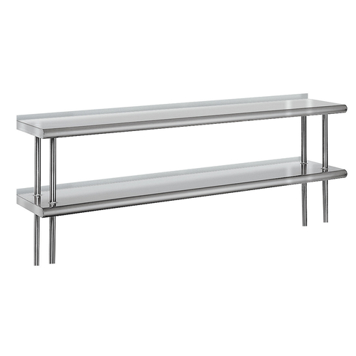 Advance Tabco ODS-15-96R 96" W x 15" D 18 Gauge 430 Stainless Steel Double Overshelf