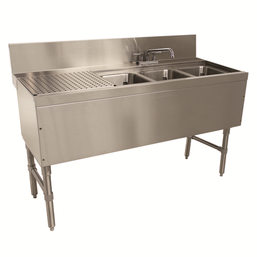 Advance Tabco PRB-24-43R 48" W x 25" D Stainless Steel Prestige Underbar Sink Unit