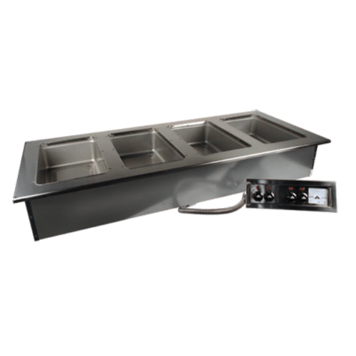 Advance Tabco DISW-1-120 1 Full Size Pan 304 Stainless Steel Drop-In Electric Hot Food Well Unit with Drain - 120 Volts