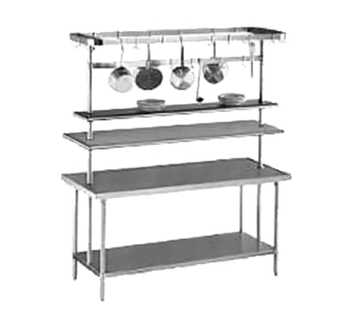 Advance Tabco SCT-72 72" W Stainless Steel Double Hooks Pot Rack