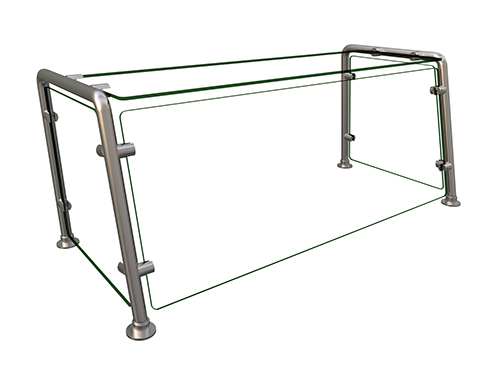 Hatco EP22-03615 36" W x 15" D Stainless Steel Frame Full-Service Pass-Over Single-Sided Flav-R-Shield EP22 Food Shield