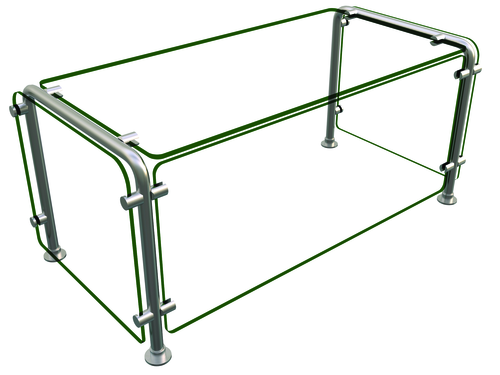 Hatco ED20-03618 36" W x 18" H x 18" D Stainless Steel Single-Sided Full-Service Flav-R-Shield ED20 Food Shield