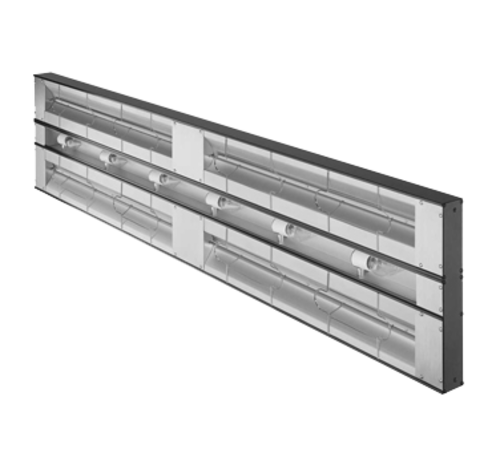 Hatco GRAML-72D6 72" W Aluminum Double Lighted 6" Spacing Glo Ray Infrared Strip Heater - 120/208 Volts