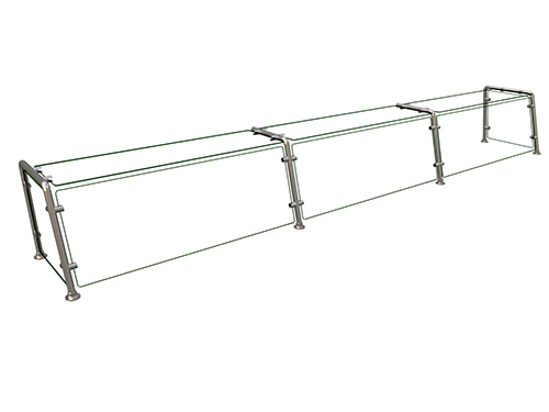 Hatco EP22-12015 120" W x 15" D Stainless Steel Frame Full-Service Pass-Over Single-Sided Flav-R-Shield EP22 Food Shield