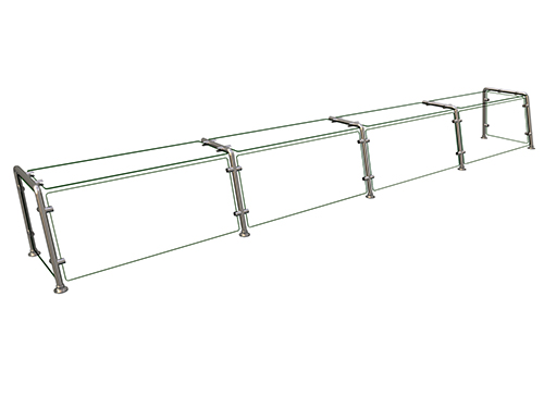 Hatco EP22-13215 132" W x 15" D Stainless Steel Frame Full-Service Pass-Over Single-Sided Flav-R-Shield EP22 Food Shield