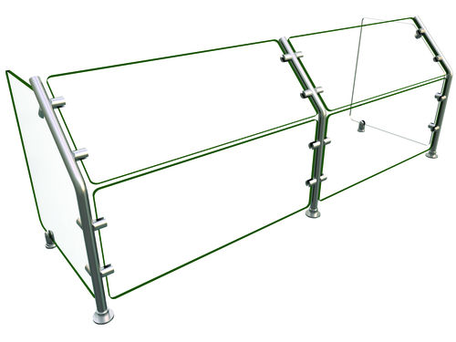 Hatco EP36-60 60" W x 18" D Stainless Steel Frame Full-Service Single-Sided Flav-R-Shield EP36 Food Shield