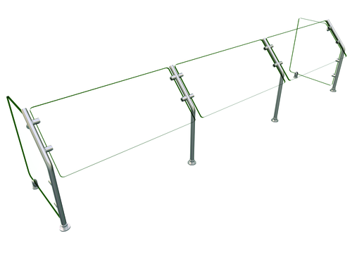 Hatco ES31-96 96" W x 18" D Stainless Steel Frame Self Service Single-Sided Flav-R-Shield ES31 Food Shield