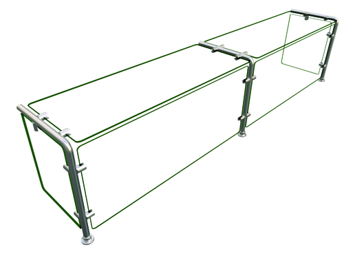 Hatco EP11-07212 72" W x 17.25" H x 12" D Stainless Steel Single-Sided Full-Service Flav-R-Shield EP11 Food Shield