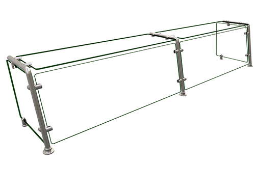 Hatco EP21-08415 84" W x 15" D Stainless Steel Frame Full-Service Pass-Over Single-Sided Flav-R-Shield EP21 Food Shield