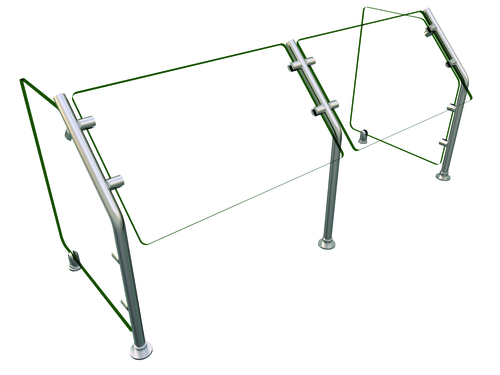 Hatco ES31-48 48" W x 18" D Stainless Steel Frame Self Service Single-Sided Flav-R-Shield ES31 Food Shield