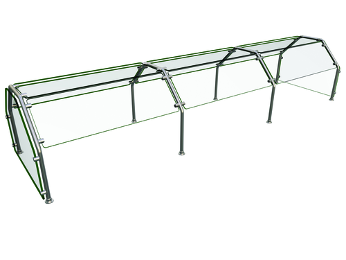 Hatco ES82-108 108" W x 38" D Stainless Steel Frame Self Service Double-Sided Flav-R-Shield ES82 Food Shield