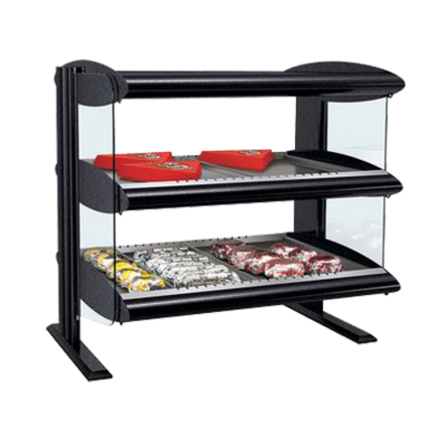 Hatco HXMH-30D 33.9" W 2 Aluminum Flat Shelves Horizontal Heated Merchandiser with LED Lighting Warmer - 120 Volts