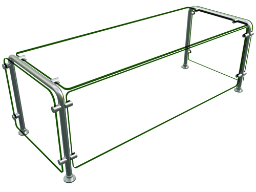 Hatco ED20-04818 48" W x 18" H x 18" D Stainless Steel Single-Sided Full-Service Flav-R-Shield ED20 Food Shield