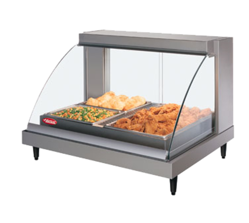 Hatco GRCDH-2P 32.5" W Curved Glass Countertop Glo-Ray Designer Heated Display Case with Humidity - 120 Volts