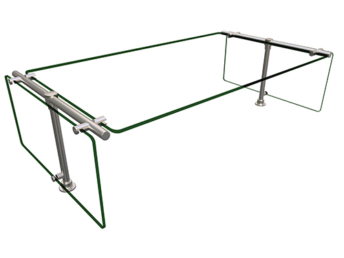 Hatco ES53-36 36" W x 20" D Stainless Steel Frame Self Service Single-Sided Flav-R-Shield ES53 Food Shield