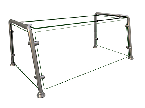 Hatco EP22-03618 36" W x 18" D Stainless Steel Frame Full-Service Pass-Over Single-Sided Flav-R-Shield EP22 Food Shield