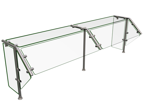 Hatco ES40-72 72" W x 19.87" D Stainless Steel Frame Self Service Single-Sided Flav-R-Shield ES40 Food Shield