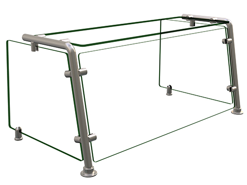 Hatco EP21-03618 36" W x 17.25" H x 18" D Stainless Steel Single-Sided Full-Service Flav-R-Shield EP21 Food Shield