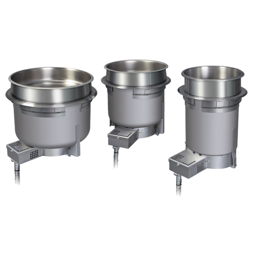 Hatco HWBRN-4QTD (1) 4 Qt. Stainless Steel Round with Drain Drop-In Heated Well - 500 Watts